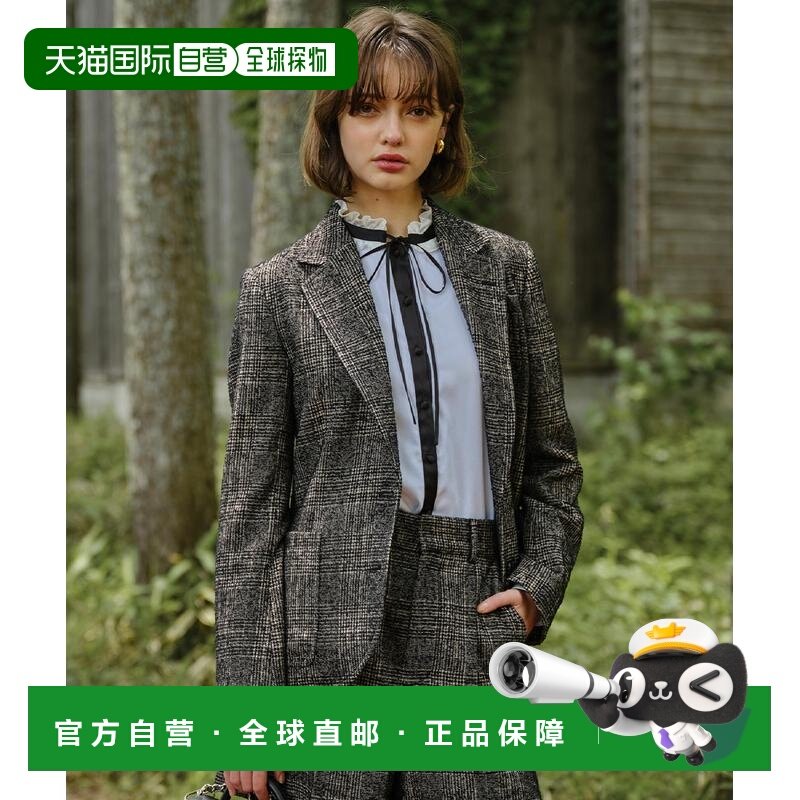 1h可退 日本直邮DRESSTERIOR 女装 宽松格纹西装外套 立体loop纱,女装/女士精品,短外套,淘宝优惠券,粉丝福利购,淘宝优惠卷