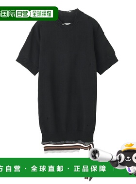 日本直邮MM6 Maison Margiela 针织迷你连衣裙黑色女士s52da0086