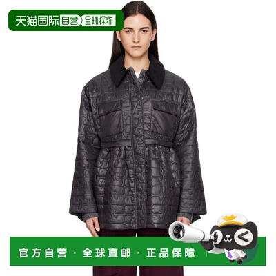 香港直邮GANNI 甘尼 女士 黑色 Quilt Midi 夹克 W0964Phan