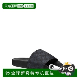 男士 美國直郵 COACH 蔻馳 標(biāo)志性帆布泳池拖鞋