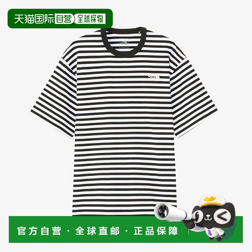 日本直邮The North Face 北面 男士短袖T恤 NT32455-KW 条纹 黑色