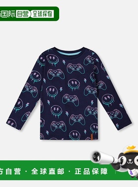 自营deux par deuxLong Sleeve Organic Cotton Allover Print Te