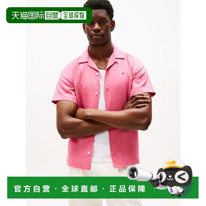 日本直邮TOMMY HILFIGER 亚麻混纺纯色短袖衬衫 [TO3203EW012766]