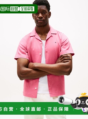 日本直邮TOMMY HILFIGER 亚麻混纺纯色短袖衬衫 [TO3203EW012766]