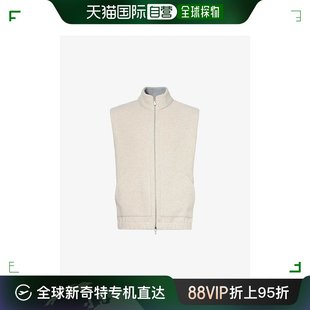 Eleventy 香港直邮潮奢 男士 漏斗领拉绒纹理常规版 型羊毛混纺马甲