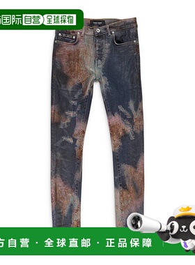 自营 purple brandMULTICOLOR SPRAY OVER BLEACHED Indigo SKINN