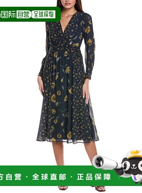 自营ba&sh Finaya Midi连衣裙-蓝色 美国奥莱直发