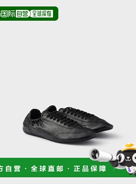 自营欧洲直邮Prada普拉达 Collapse系列男士黑色小牛皮丝印logo运