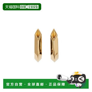 自营Burberry柏博利24年款 男女通用纯银镀金几何环状耳环配饰