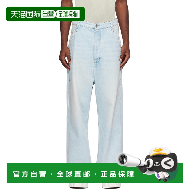 香港直邮Ami Paris 男士 蓝色 Baggy Fit 牛仔裤 UTR102DE0017