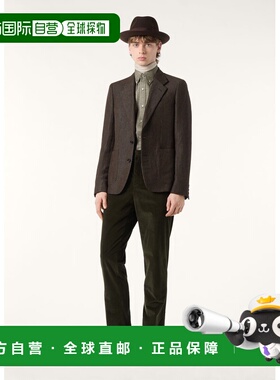 自营欧洲直邮Loro Piana 男士棉灯芯绒绿色休闲裤