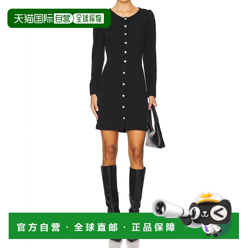 自营 nation ltdRae Placket前裙黑色-黑色 美国奥莱直发连衣裙