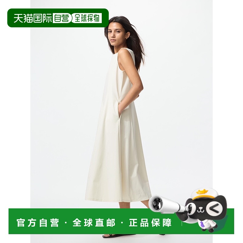 日潮跑腿UNIQLO优衣库 弹力 Airism 连衣裙 01 OFF WHITE WOMEN X