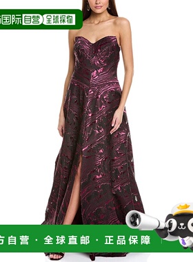 自营 Rene Ruiz 欧根纱礼服 - 黑红色 美国奥莱直发新款连衣裙