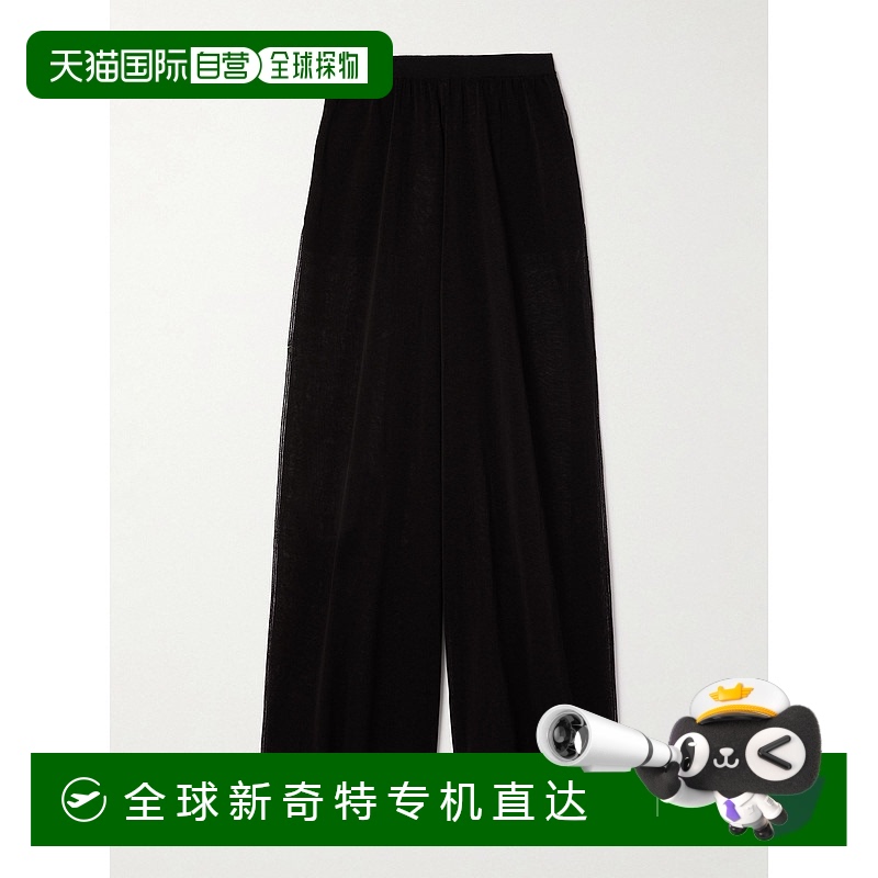 1h可退 香港直邮潮奢 Alaia 女士 亚麻真丝混纺阔腿裤 AA9P1208K0