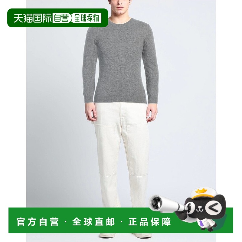 1h可退 香港直邮潮奢 Berna 男士 毛衣 grey灰色 舒适时尚羊绒