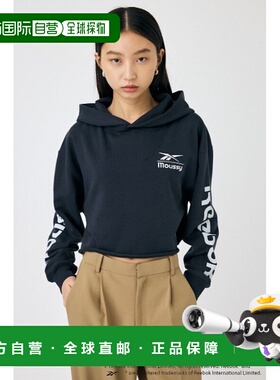 1h可退 日本直邮MOUSSY 女士REEBOK印花短款连帽卫衣 010ISJ01708