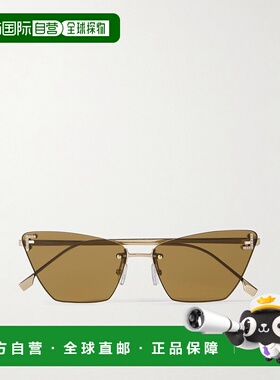 1h可退 香港直邮Fendi 芬迪 女士 无框猫眼水晶装饰玫瑰镀金太阳