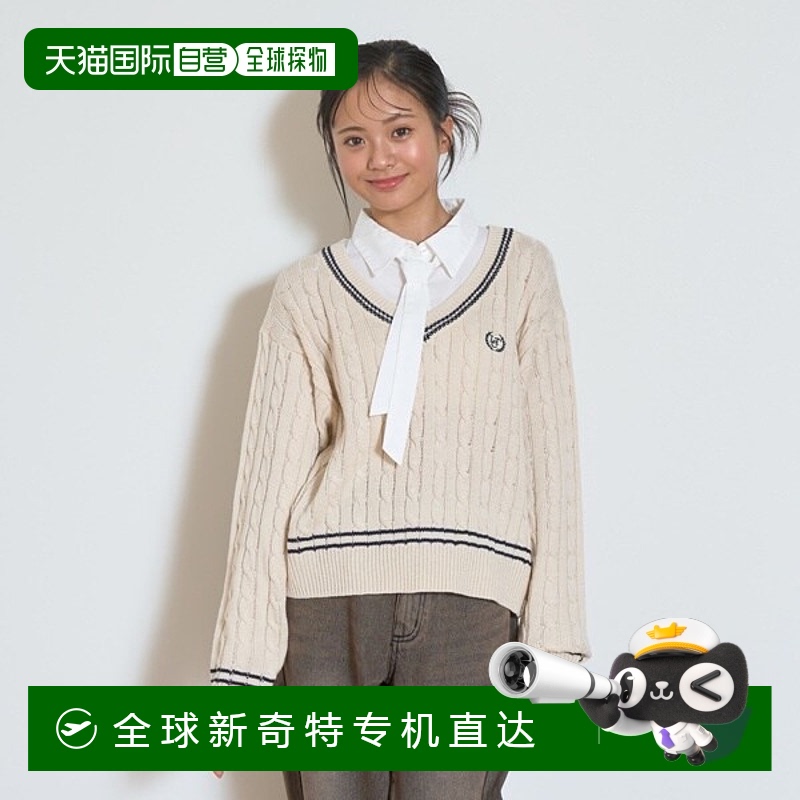 1h可退 日本直邮LOVETOXIC大童青少年学院风可拆卸领带设计针织衫