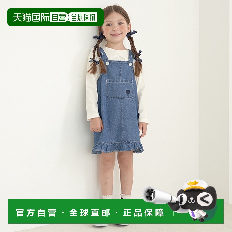 日本直邮Lycee Mine 秋冬女童吊带牛仔布连衣裙【换季特惠】