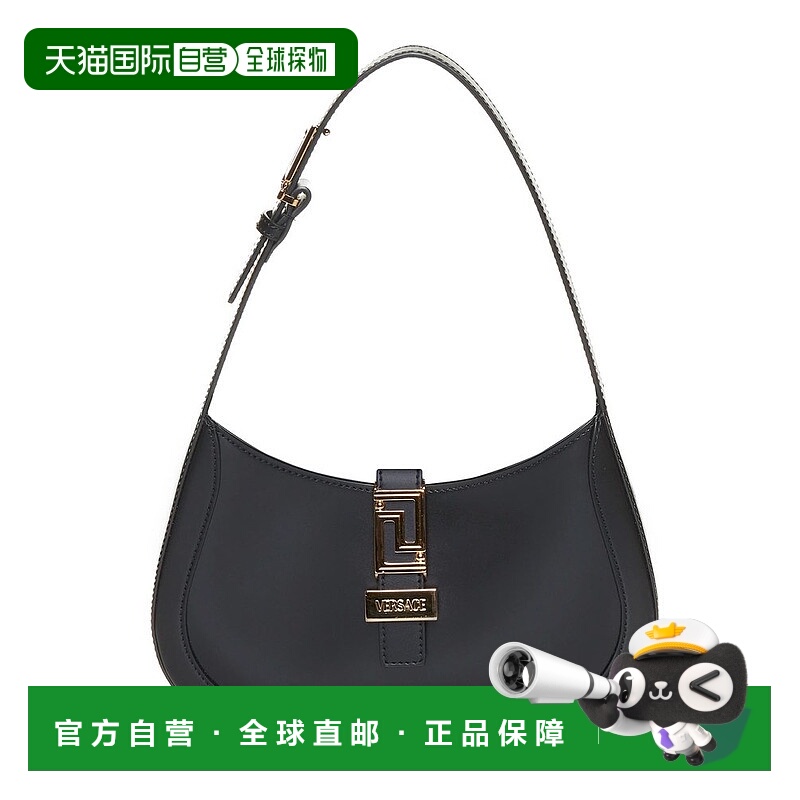 香港直邮潮奢 Versace 范思哲 女士 黑色小号 Greca Goddess 单肩