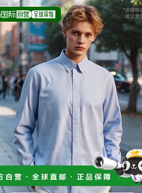 香港直邮FENDI 男士衬衫 FS1308ATM1F0U3X AW2024 蓝色 长袖衬衫