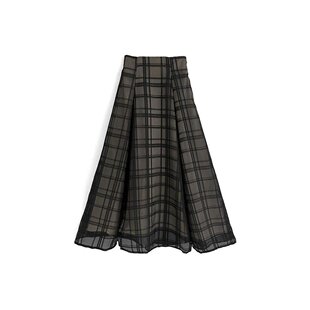 日潮 GRL 格纹透视喇叭裙 tu1082