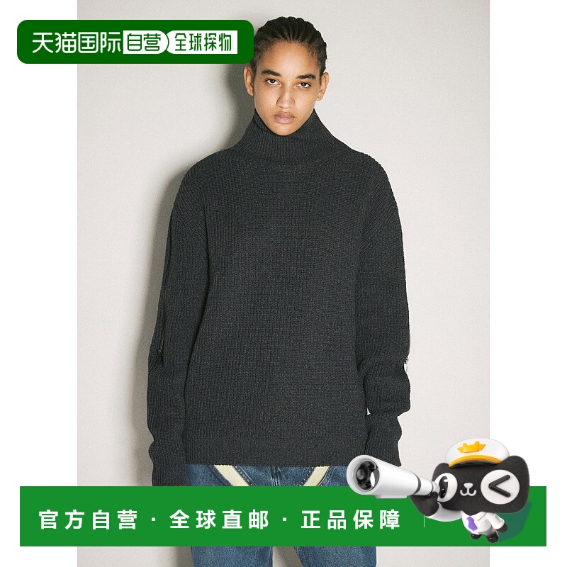 1h可退 香港直邮Y PROJECT 女士 拉链嵌饰针织衫 206SW008DARKGRE