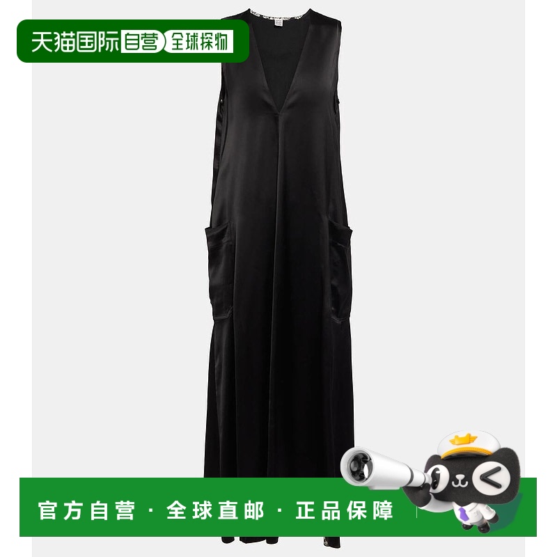 香港直邮TOTÊME 女士 缎面中长连衣裙 black黑色 舒适时尚