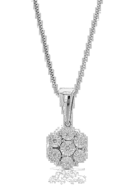自营vir jewels1/8 克拉实验室培育钻石吊坠项链 .925 纯银 1/3