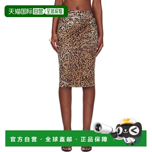 1h可退 香港直邮潮奢 versace 范思哲 女士 棕色 Leopard Gathere