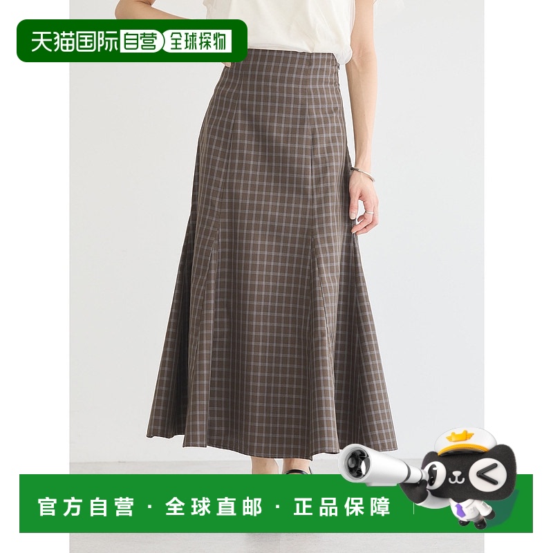 日本直邮earth music&ecology 女士高腰格纹伞裙 1M43L0L0400