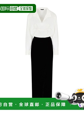 香港直邮Emporio Armani ASV JEU DE CARTES 两件套天鹅绒连衣裙