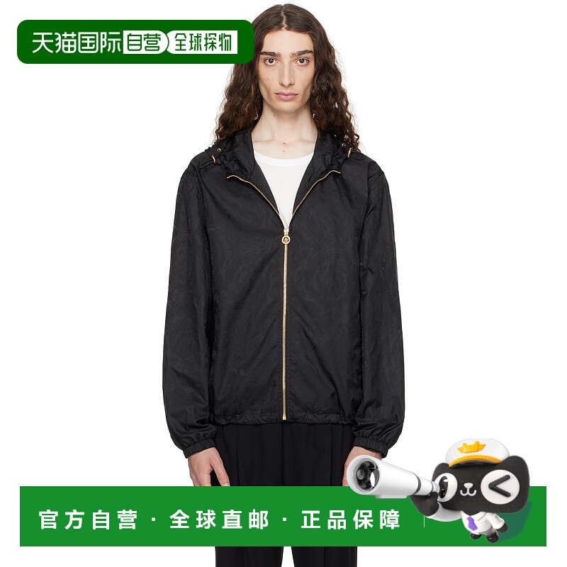香港直邮潮奢 versace 范思哲 男士 黑色 Barocco Jacquard Windb
