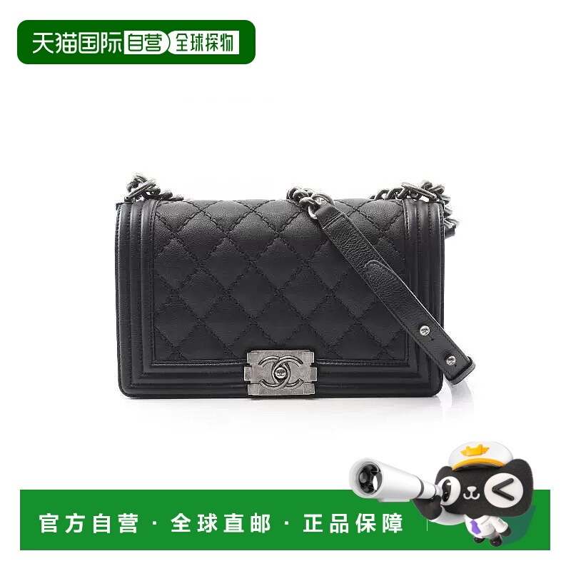 日本直邮中古Chanel香奈儿女包A级95新Le Boy Chanel牛皮单肩包黑