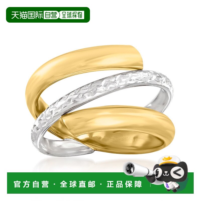 �� US 10 ��Ӫ Ross-Simons ����� 14kt 2 ����ɫ������ָ - �� ��������