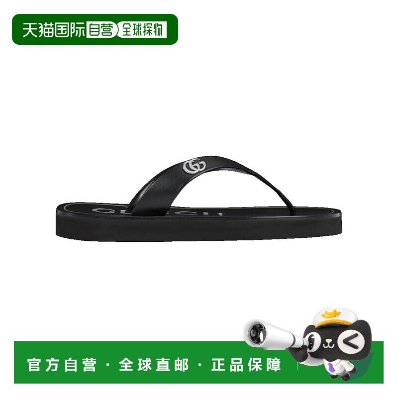 1h可退 Gucci 古驰 女士 黑色纳巴革人字拖 8548120R000凉鞋拖鞋图片