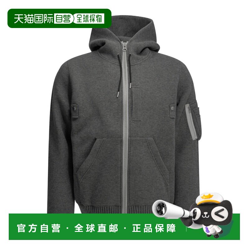 香港直邮SACAI 男士卫衣 2604126M301GREY帽衫 【付后1h可退】