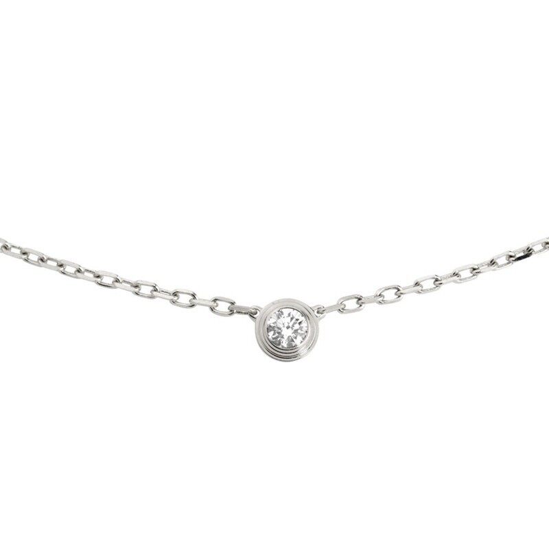 CARTIER/卡地亚 DIAMANTS LÉGERS 小号18K金白金钻石项链
