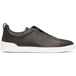 潮奢 Zegna 杰尼亚 男士 棕色 Triple Stitch 运动鞋 LHCVOS4667Z