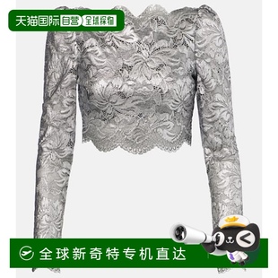 蕾丝上衣上衣 1h可退 花朵短款 香港直邮Rabanne metal金属色 女士