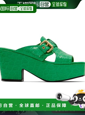 1h可退 香港直邮潮奢 BY FAR 女士 绿色 Lenka 凉鞋 22SSLNKSPGCC
