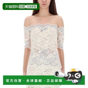 1h可退 香港直邮Rabanne 女士 拉巴納蕾絲露肩上衣 25HJTO158PA01