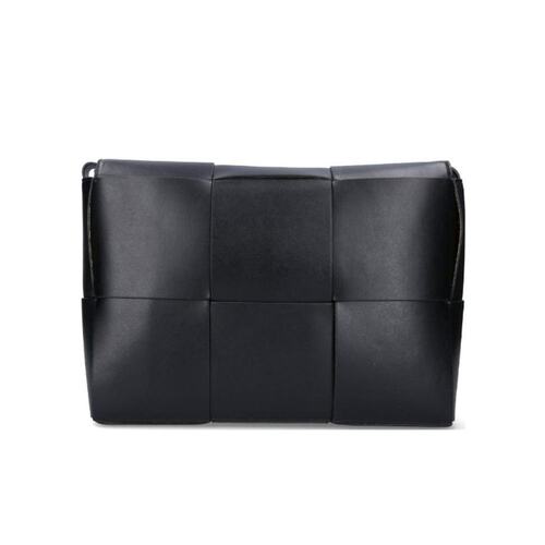Bottega Veneta 黑色编织翻盖单肩包 629202VB1K0