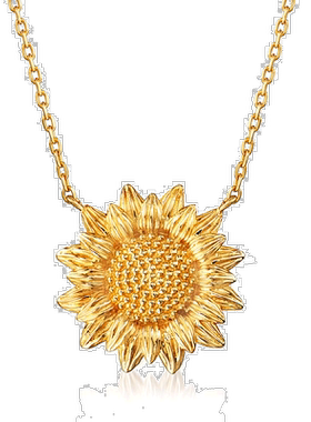 自营 Ross-Simons 14kt 黄金向日葵项链 - 16 英寸 美国奥莱直发