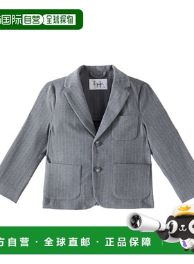 1h可退 香港直邮潮奢 il gufo 男童 细条纹西装外套童装 grey灰色