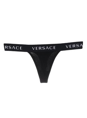 Versace logo裤腰丁字内裤 AUD04070AC00058A1008