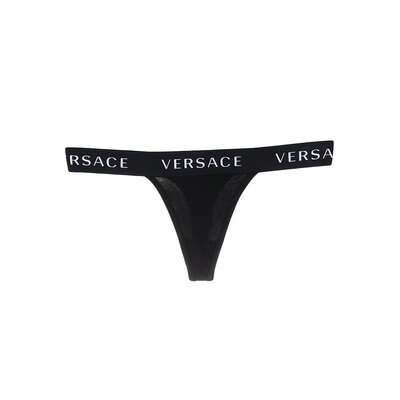 Versace logo裤腰丁字内裤 AUD04070AC00058A1008