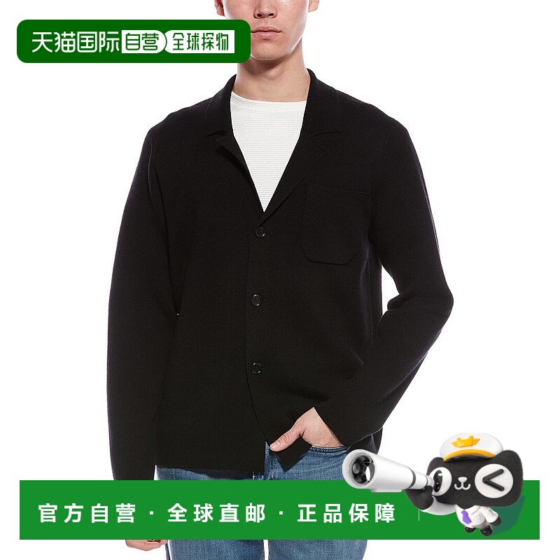 自营Bruno Magli Merino Wool Cardigan - black 美国奥莱直发