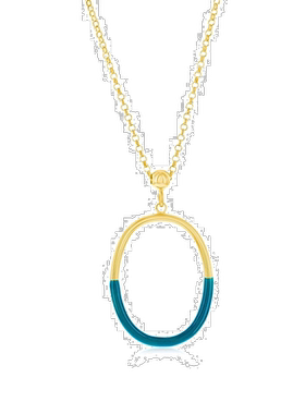 自营 simona纯银 Petrolio 珐琅椭圆形项链 - 镀金 - 绿色 美国奥